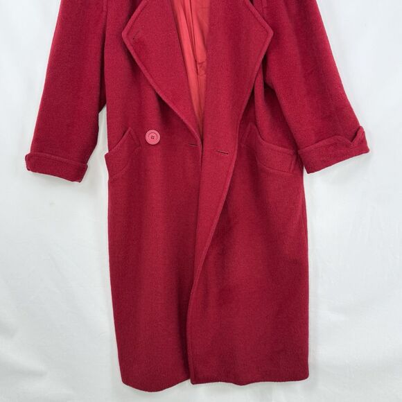 Harvé Benard Vintage Style Red Wool Coat Double Breasted Women’s XL USA - Picture 9 of 16